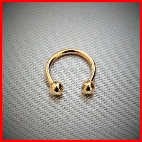 gold septum ring 16g|14k solid gold septum piercing.